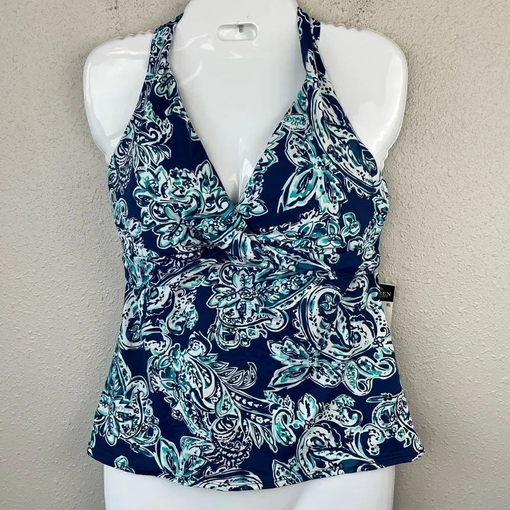 NWT Lauren Ralph Lauren Tankini Top Size 10